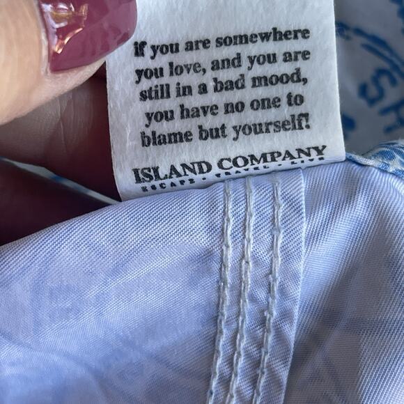 Island Company Board Shorts Mens 34 Postmark Drawstring Pockets Swimwear Blue - Picture 6 of 10